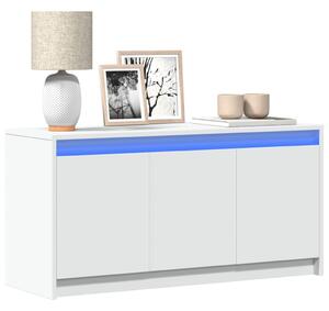 Fehér szerelt fa TV-szekrény LED-ekkel 100 x 34 x 50 cm