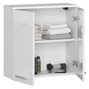 JOLANDA fürdőszoba szekrény, 60x60x22,5, fehér/fehér fényes