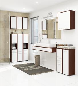 JOLANDA fürdőszoba szekrény, 60x60x22,5, fehér/szürke fényes