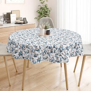 Goldea loneta dekoratív asztalterítő - kék színű alakzatok - kör alakú Ø 110 cm