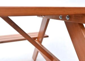 ROJAPLAST Piknik bútor készlet fa 220 cm lakkozott