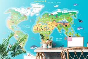 Tapéta földrajzi világtérkép gyerekeknek
