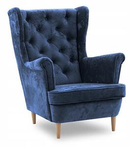 Füles fotel GLAMOUR stílusban - kék