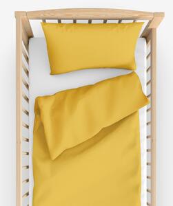 Goldea gyermek pamut ágyneműhuzat kiságyba - mézsárga 90 x 120 és 40 x 60 cm