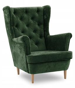 Füles fotel GLAMOUR stílusban - zöld