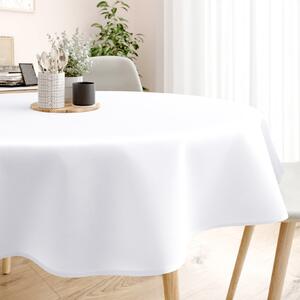 Goldea dekoratív asztalterítő rongo deluxe - fehér, szatén fényű - kör alakú Ø 130 cm