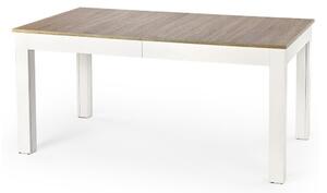 Asztal Houston 691, Sonoma tölgy, Fehér, 76x90x160cm, Hosszabbíthatóság, Laminált forgácslap, Közepes sűrűségű farostlemez