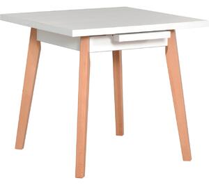BUTORLINE Asztal OSLO 1 L 80x80/110 fehér laminált / természetes bükk