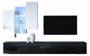 MEBLINE Nappali bútor ONIVIO 2 fehér / fekete fényes
