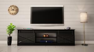 BUTORLINE TV szekrény GRANERO fekete / fekete fényes