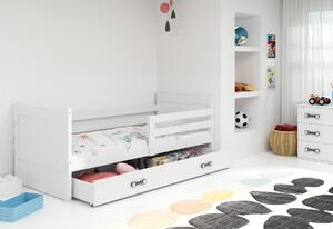RICO P1 COLOR gyerek ágy, 90x200 cm, tárhely, fehér/fehér