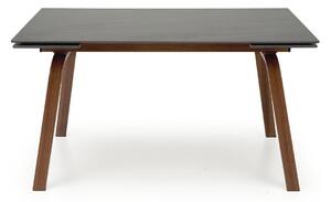 Asztal Houston 1520, Dió, Fekete márvány, 76x82x140cm, Hosszabbíthatóság, Kő, Fém