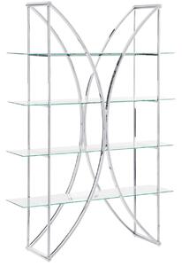 Négyszintes könyvespolc HOLLOW Fém 175 cm Ezüst