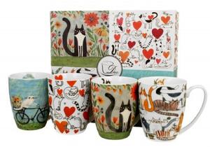 BÖGRE 4DB PORCELÁN 360ML CATS VEGYES