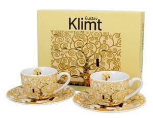 KÁVÉSKÉSZLET 2 SZEMÉLYES CSÉSZE+ALJ 110ML KLIMT ÉLETFA EKRÜ