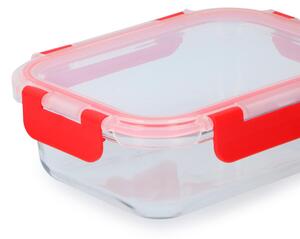 ÉTELTÁROLÓ 620ML 18,2X13,5X6CM BOROSZILIKÁT ÜVEG + MŰA. PATTINTÓS TETŐ