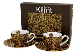 KÁVÉSKÉSZLET 2 SZEMÉLYES CSÉSZE+ALJ 110ML KLIMT ÉLETFA BARNA