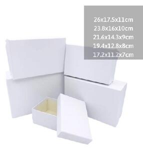 DÍSZDOBOZ SZETT 5R. NAGY :26X17,5X11CM FEHÉR