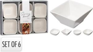 TÁL PORCELÁN 125ML 6DB-OS 9,8X9,8X4CM 4 FÉLE FORMA