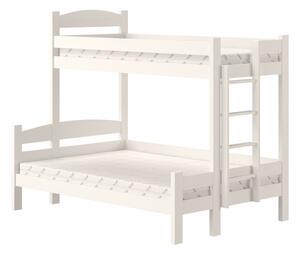 Lovic jobb oldali emeletes ágy fiókokkal - fehér, 90x200/120x200