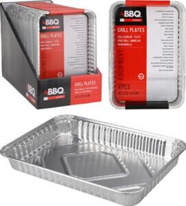 BBQ ALU. TÁL 4DB-OS 32X23X4CM