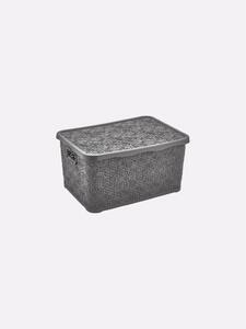 TÁROLÓDOBOZ SZÖGL. TETŐVEL MŰA. 2,5L 3 SZÍN "LACE" 10,5*22,2*15,2CM