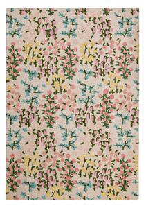 Krémszínű kézi szövésű gyapjú szőnyeg 160x230 cm Emilia Floral – Flair Rugs