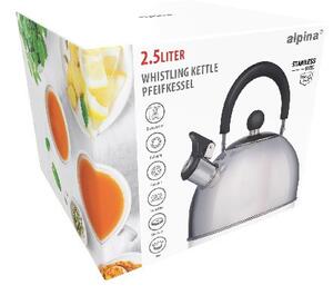 TEÁSKANNA SÍPOLÓS 2DB 2.5L 19X18CM ROZSDAMENTES ACÉL, INDUKCIÓS ALPINA