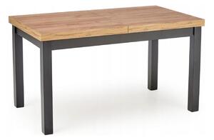 Asztal Houston 559, Fekete, Craft tölgy, 76x80x140cm, Hosszabbíthatóság, Laminált forgácslap, Váz anyaga, Bükkfa