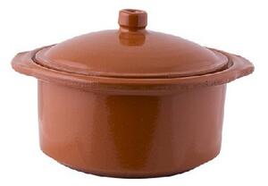 SÜTŐTÁL KERÁMIA FEDŐVEL BARNA MÁZAS 3,5L 27X11CM