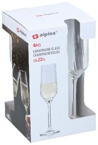 PEZSGŐSPOHÁR 4DB D5.6XH23CM 220ML 472GR, ÜVEG ALPINA