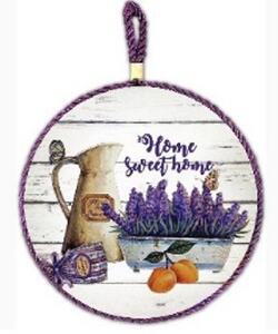 EDÉNYALÁTÉT FALI KER. LEVENDULÁS 16X16CM "HOME SWEET HOME"