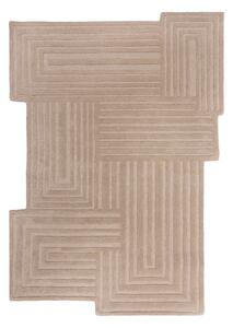 Bézs kézi szövésű gyapjú szőnyeg 160x230 cm Zen Rectangles – Flair Rugs