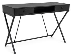 AKORD Furniture Factory Crossline Ipari Számítógépasztal Fekete 2 Fiókkal és 1 Polccal