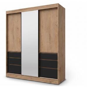 HAITI háromajtós gardróbszekrény 180x216x65 - lefkas tölgy