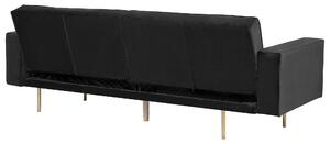 Fekete bársony kanapéágy VISNES