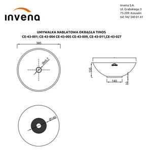 Invena Tinos, kerámia munkalap mosogató 39,5x39,5x13,5 cm, fényes arany-fényes fekete, INV-CE-43-027-C