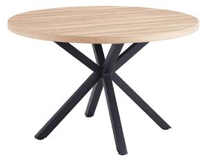 KONDELA Étkezőasztal, sonoma tölgy/fekete, átmérő 120 cm, MEDOR