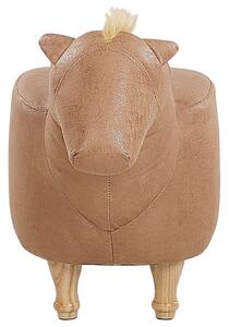 Homokbézs műbőr állatos puff 33 x 50 cm HORSE