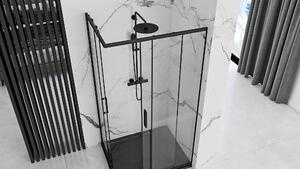 Rea - PUNTO BLACK MAT zuhanykabin 80 x 100 cm, átlátszó üveg / fekete profil, REA-K4806