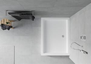 Mexen RIO - Négyszögletű zuhanytálca 100x80x14 cm + króm szifon, fehér, 45108010