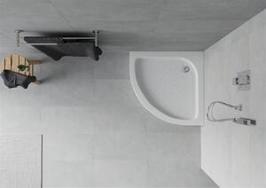 Mexen RIO - Negyedkör alakú zuhanytálca 70x70x14 cm + króm szifon, fehér, 47107070