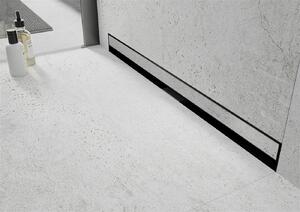 Mexen Lapos rozsdamentes fali zuhanytálca mintás FAL, fekete, 1730060