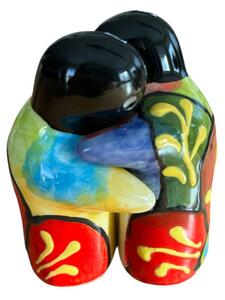 Mediterrán tarka kerámia só- és borsszóró pár (8 × 5 cm)