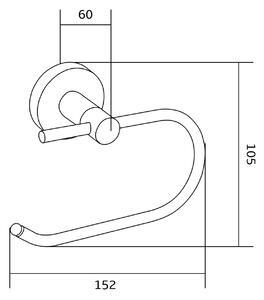 Mexen kiegészítők, REMO WC-papír tartó gyűrű, fekete, 70507333-70
