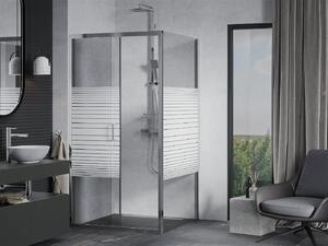 Mexen APIA zuhanykabin 90x90, átlátszó csíkok / króm profil, 840-090-090-01-20