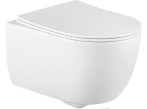 Mexen Carmen Rimless, falra akasztható WC csésze ülőkés + bidé, fehér, 30880400 + 35884900