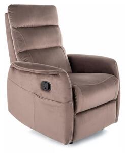 Solon M Velvet Masszázs Relax Fotel Bársony Cappuccino