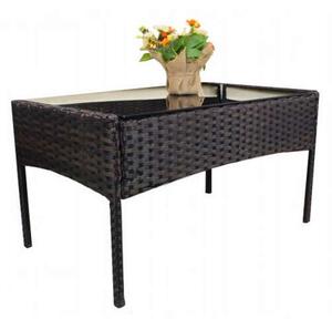 GardenLine 4 személyes rattan kerti Ülőgarnitúra - Barna, Krém