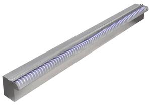 Négyszögletes rozsdamentes acél medence szökőkút LED fényekkel 90 cm